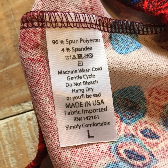 NWT Lularoe Cassie Pencil Skirt large red blue yellow leaf - Picture 6 of 7